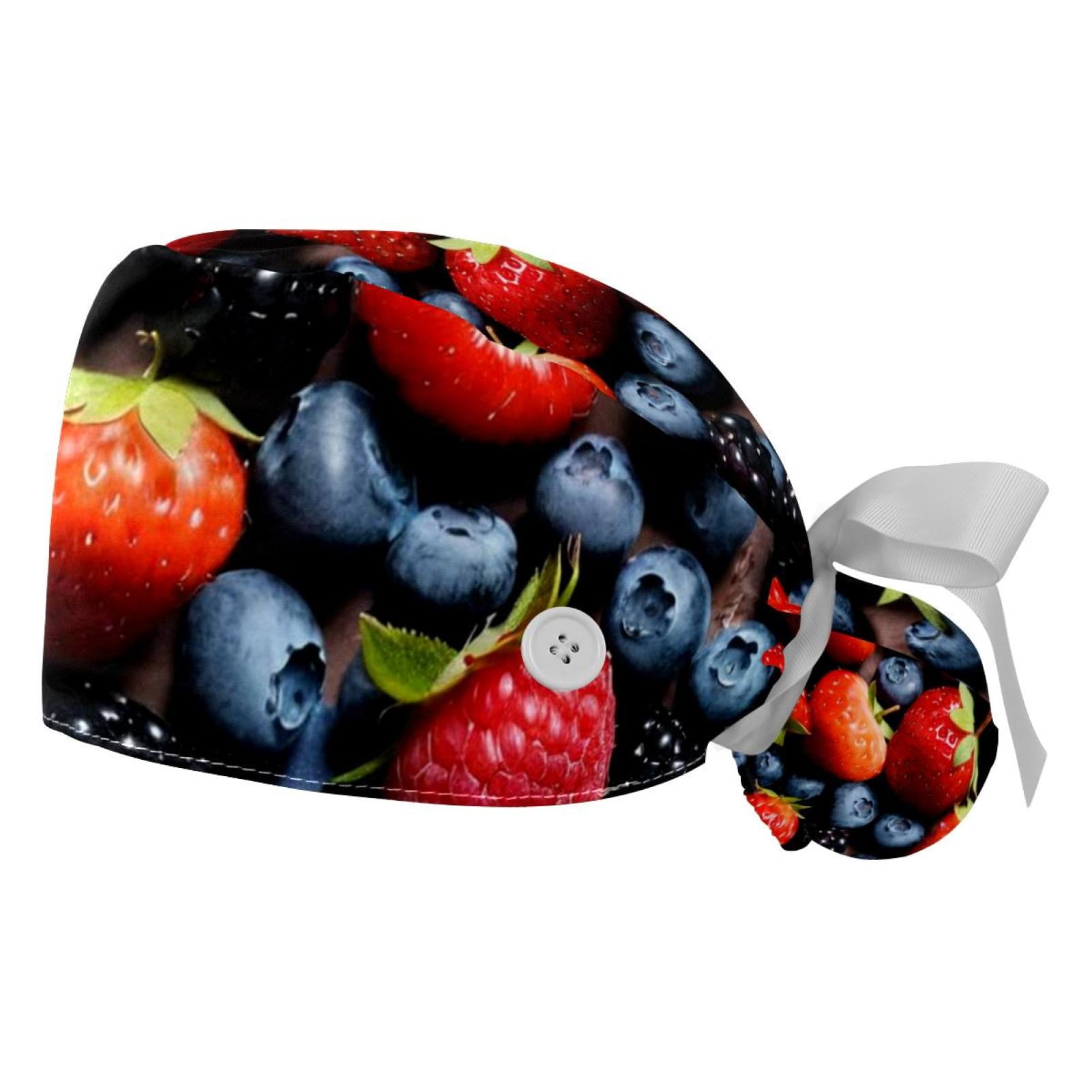 2 Packed，Berries fruit，Scrub caps women,Men's scrub cap,Nurse scrub cap