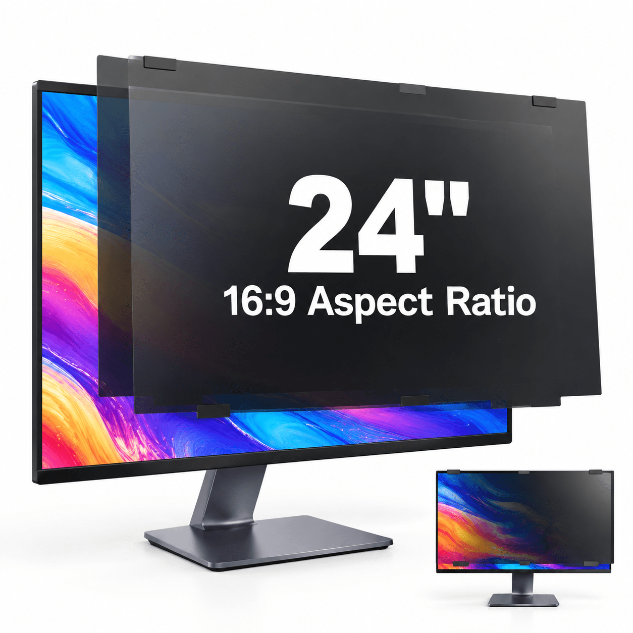 2 Packic Removable 24 Inchputer Screen Filter For 16:9 Widescreen ...