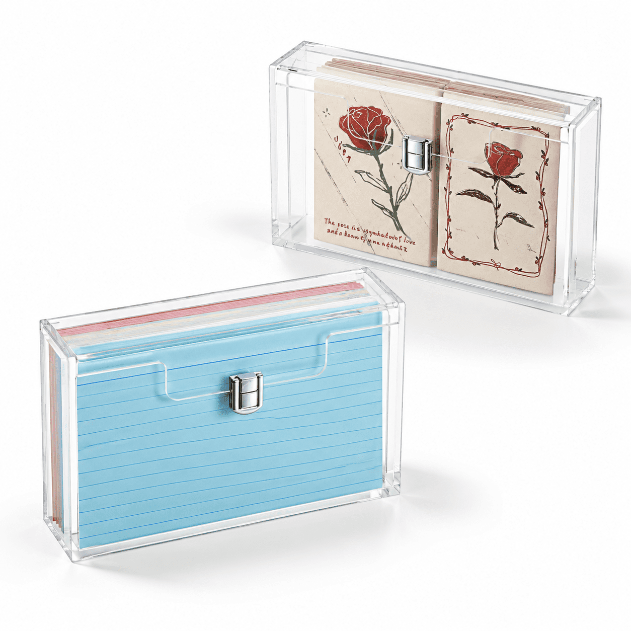 2 Packr Index Card Box For 5x8 Inch Cards Holder Notecard Recipe ...