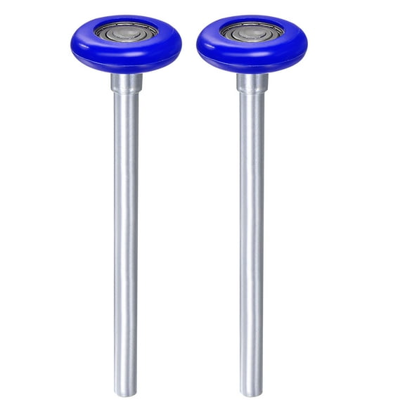 2 Packs 1.8" Nylon Garage Door Rollers for 2" Track, 7" Stem Garage Door Wheels, 6200zz Bearing 8 Balls, Blue