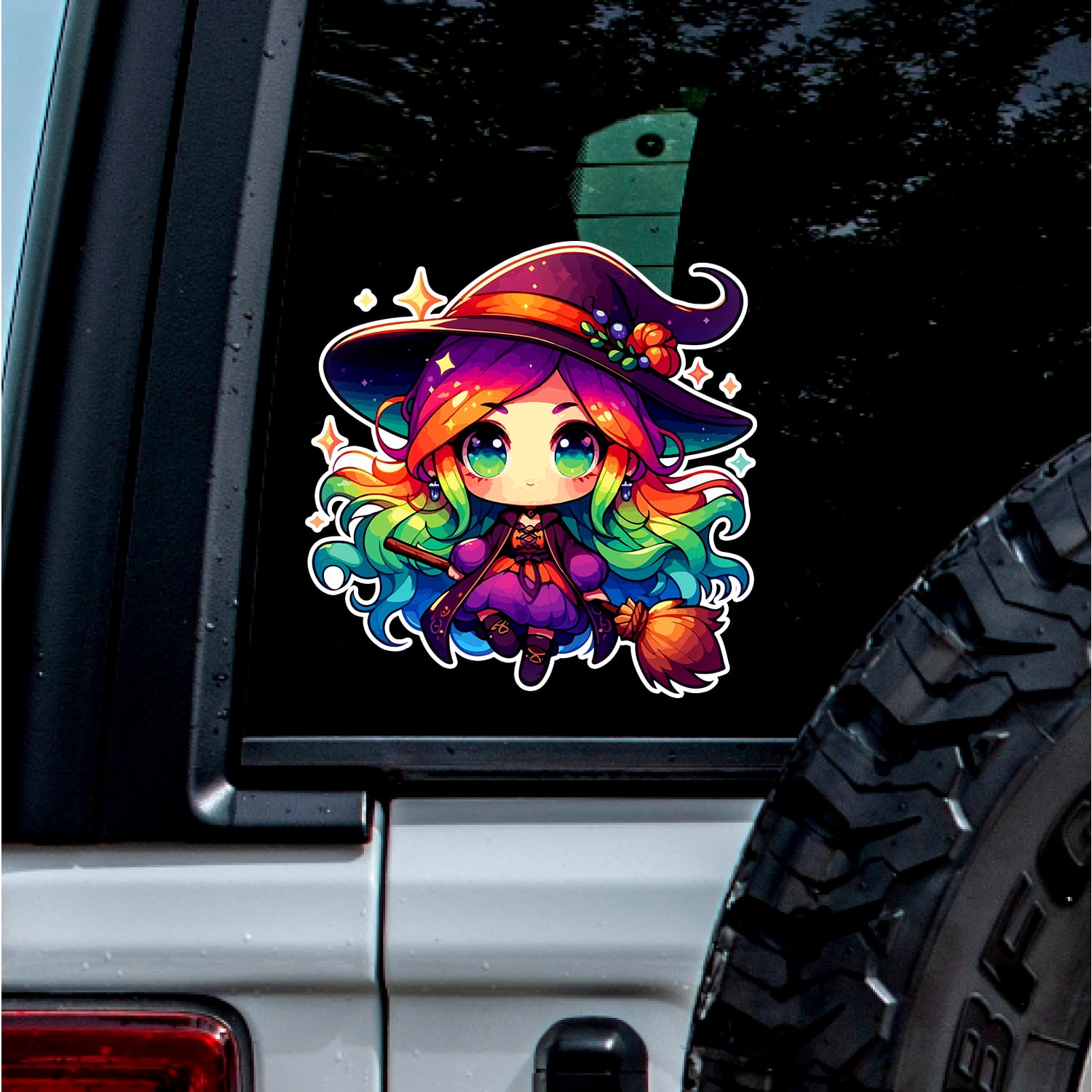 (2 Packs, 1.8'' X 1.8'') Sticker Of Chibi Witch For Car Bumper Window ...