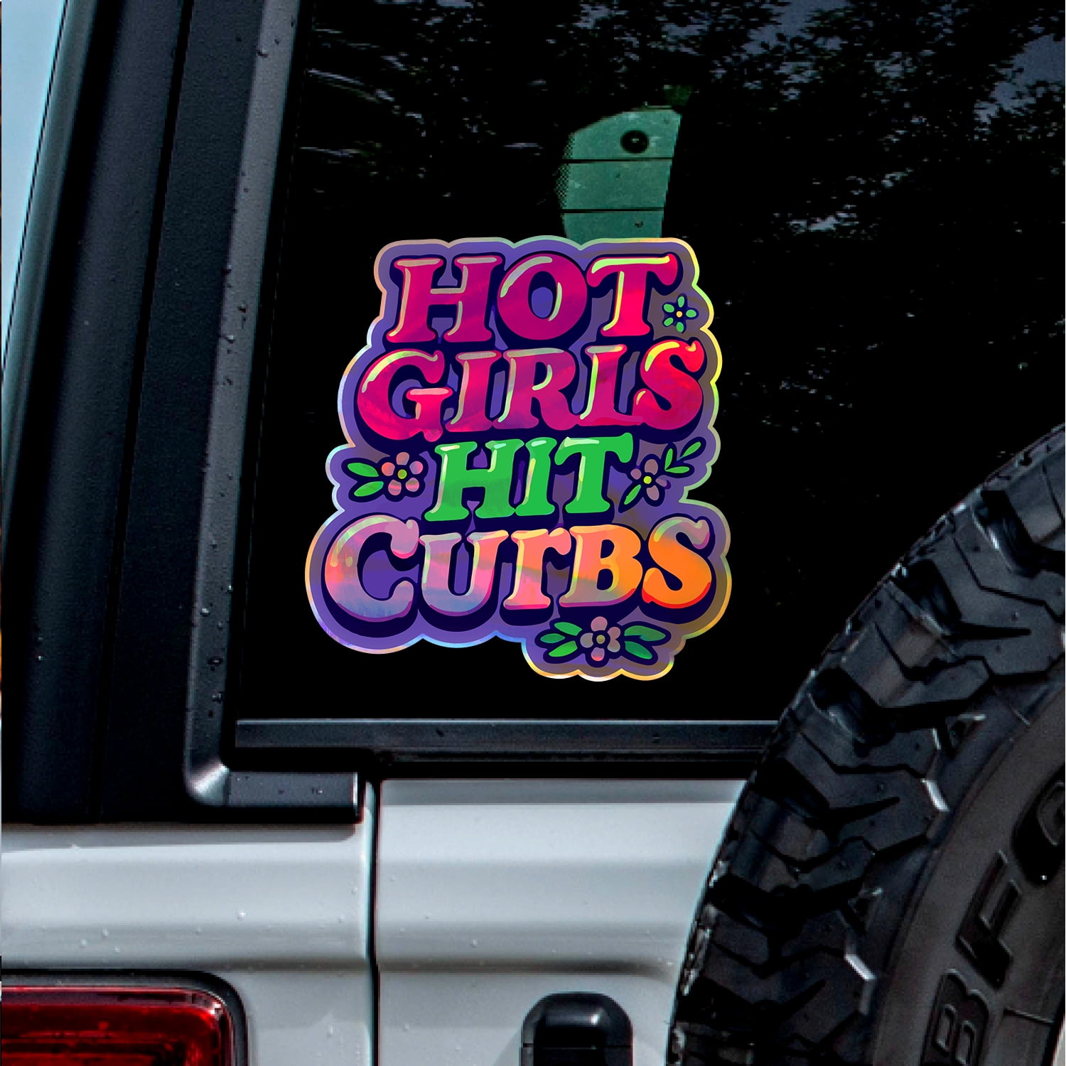 (2 Packs, 1.8'' X 1.9'') Sticker Of Hot Girls Hit Curbs For Car Bumper ...