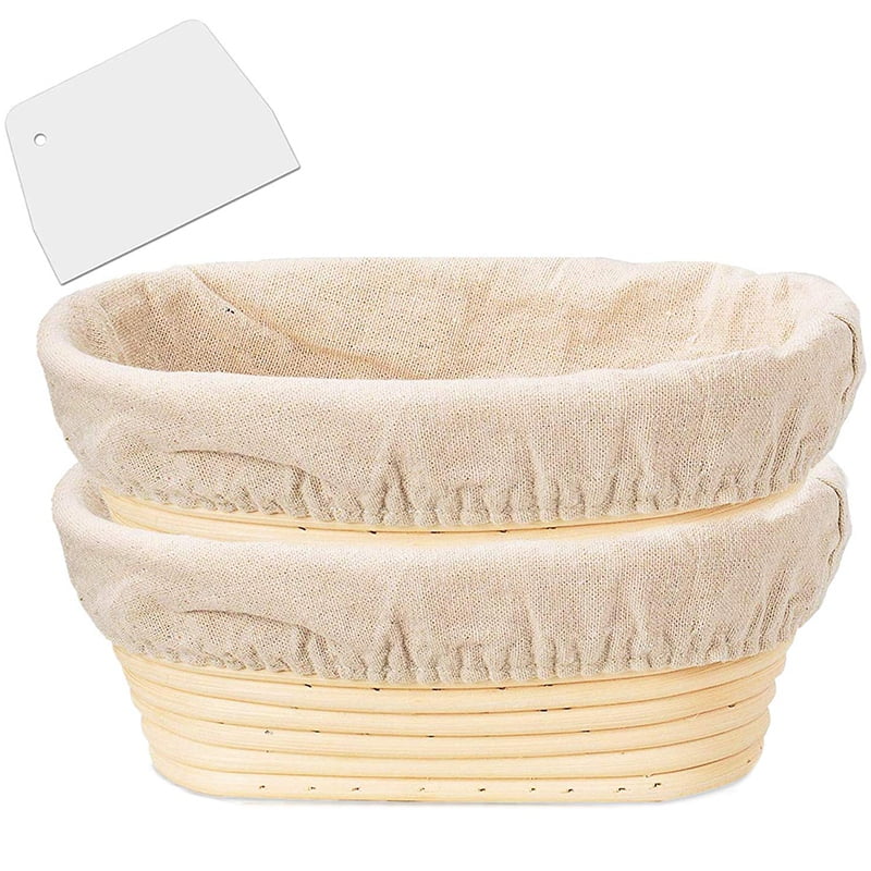 2 Packs 10 Inch Oval Shaped Bread Proofing Basket Baking Dough Bowl