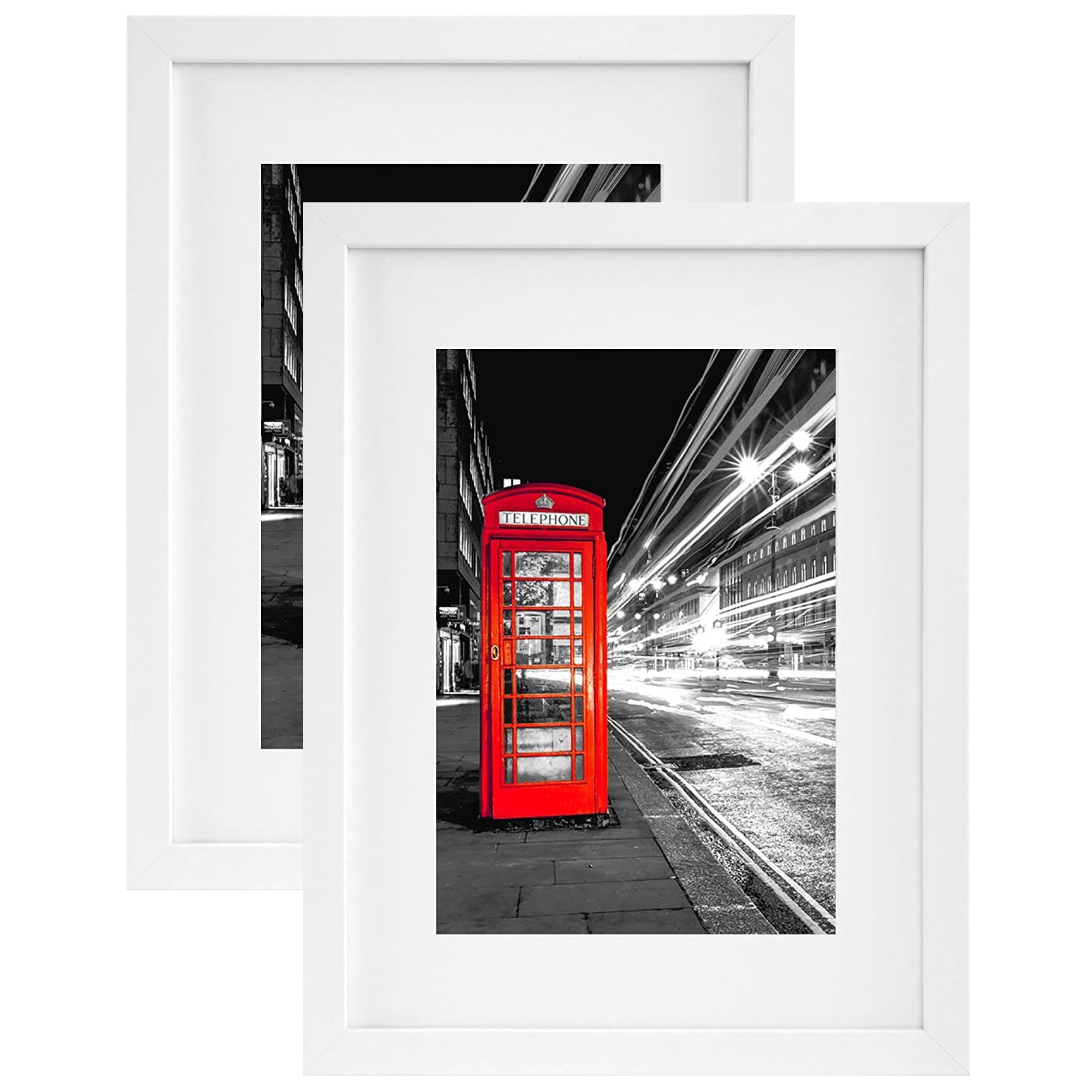 Americanflat 11x14 Picture Frame with Glass packs pictures without moldings elegant design these matting - White