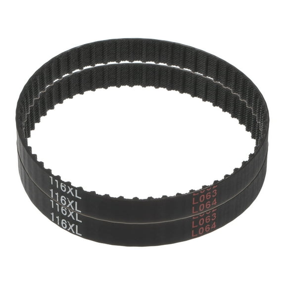 2 Packs 116XL 037 Timing Belt 58 Teeth Rubber Geared Cogged Belt, 0.37" Width, 0.20" Pitch
