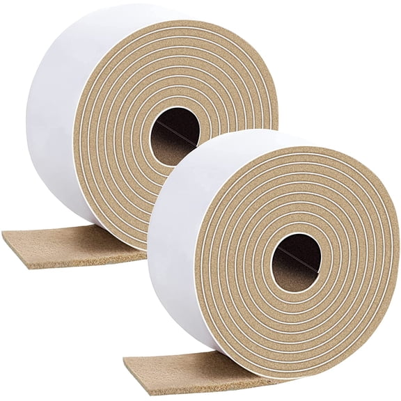 2 Packs 120 x 1 x 0.12 Inch Felt Strips with Adhesive Backing Felt Tape Roll Non Slip Self Adhesive Cuttable Furniture Pads for Protecting Hardwood Floors, Chairs, Wall(Linen)