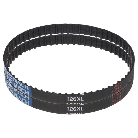2 Packs 126XL 037 Timing Belt 63 Teeth Rubber Geared Cogged Belt, 0.37" Width, 0.20" Pitch