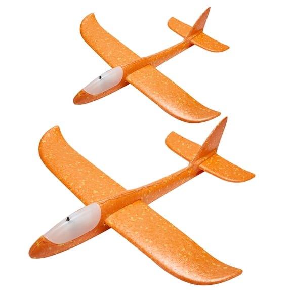 2 Packs 18.5" Glider Airplane Launcher Toy for Kids Throwing Foam Plane Toys Aeroplane Gliders Flying with LED Aircraft Outside Toys Indoor Outdoor Flying Toy Airplane Game Toys for Boys Girls