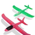 thumbnail image 1 of 2 Packs 18.5" Glider Airplane Launcher Toy for Kids Throwing Foam Plane Toys Aeroplane Gliders Flying with LED Aircraft Outside Toys Indoor Outdoor Flying Toy Airplane Game Toys for Boys Girls, 1 of 7