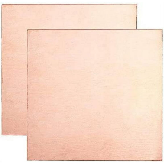 2 Packs 18 Gauge Pure Copper Sheet 8x4 Single Filmed Metal Sheet for Mechanical Cutting Precision Machining Mould Making