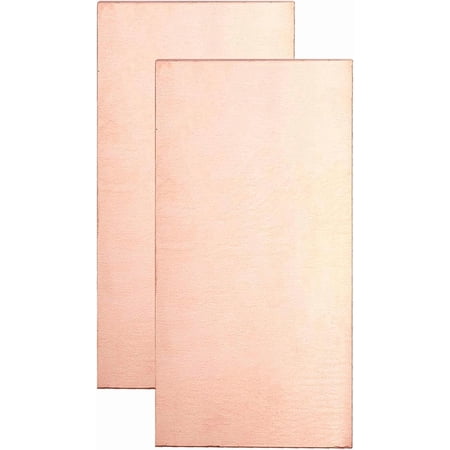 2 Packs 18 Gauge Pure Copper Sheet 8x4" Single Filmed Metal Sheet