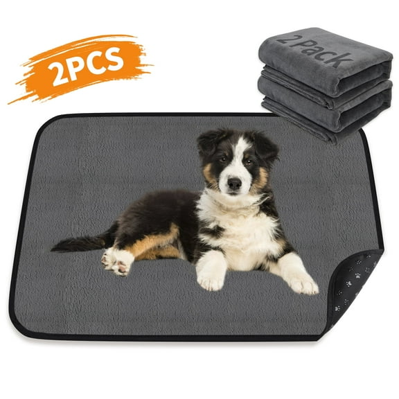 2 Packs 18"x24" Reusable Dog Mat for Floor, Non-Slip Washable Pee Pads for Puppy