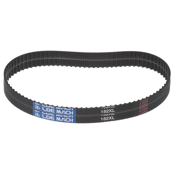 2 Packs 182XL 037 Timing Belt 91 Teeth Rubber Geared Cogged Belt, 0.37" Width, 0.20" Pitch