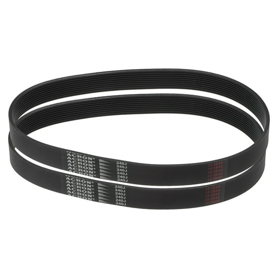 2 Packs 240J10 PJ V-Ribbed Belt 10 Ribs 24" Length x 0.92" Width, EPDM Micro V Serpentine Belt