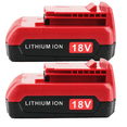 thumbnail image 1 of 2 Packs 3.0Ah Replacment for Porter Cable 18V Battery Lithium Compatible with Porter Cable 18 Volt Battery PC18B PC188 PC18BL PC18BLX PC18BLEX PCXMVC Cordless Power Tools, 1 of 6