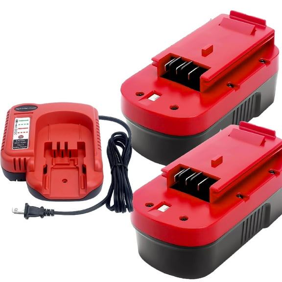 2 Packs 4.5AH HPB18 Replacement Battery / Charger Compatible with Black and Decker 18V Battery Ni-Mh HPB18 244760-00 A1718 FS18FL FSB18 Firestorm
