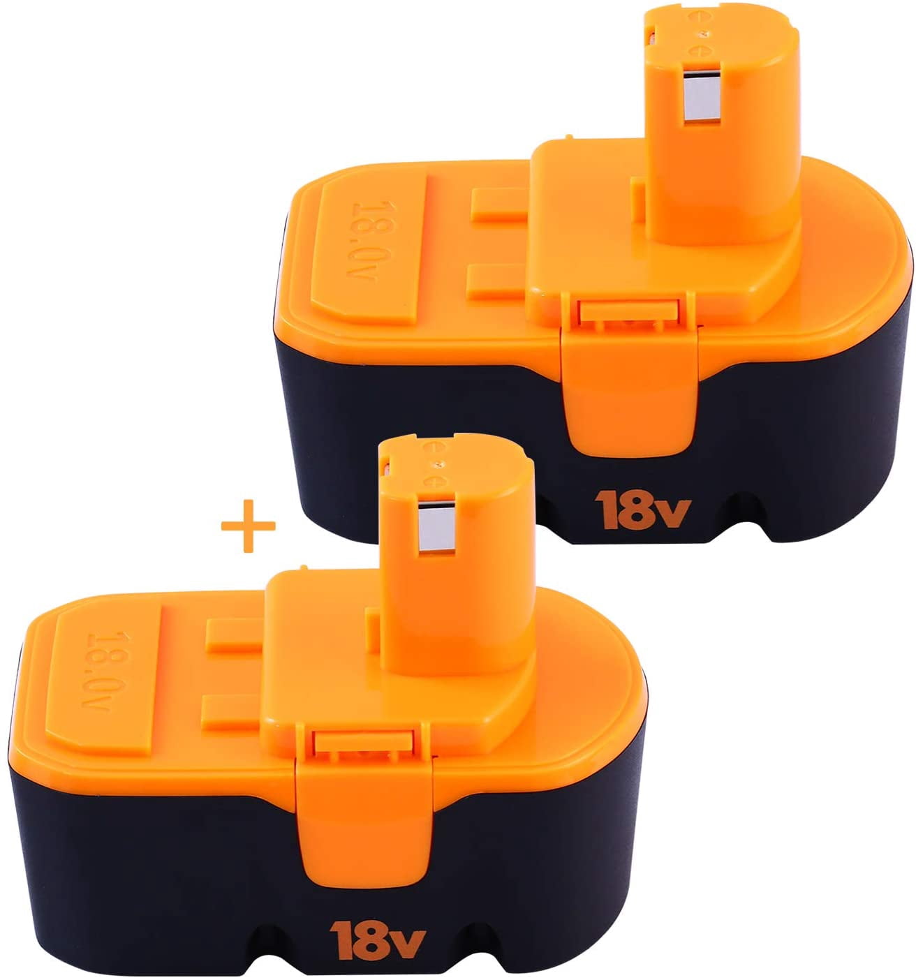 【2 Packs 3.6Ah 18V】3600mAH Ni-Mh Replacement Battery for Ryobi 18V Battery P100 P101 ABP1801 ABP1803 BPP1820 Compatible with Ryobi Battery 18 Volt Tools 130224028 130224007 Cordless Power Tools