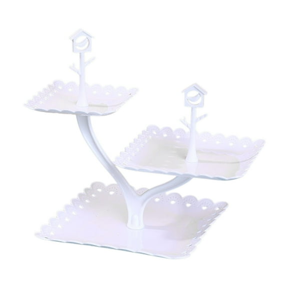 2 Packs 3 Tier Dessert Stand Heavy Duty Plastic Serving Tray for Party Wedding Living Room Coffee Table Display Snack Candy Fruit Cakes Appetizers Brownies Home Decor
