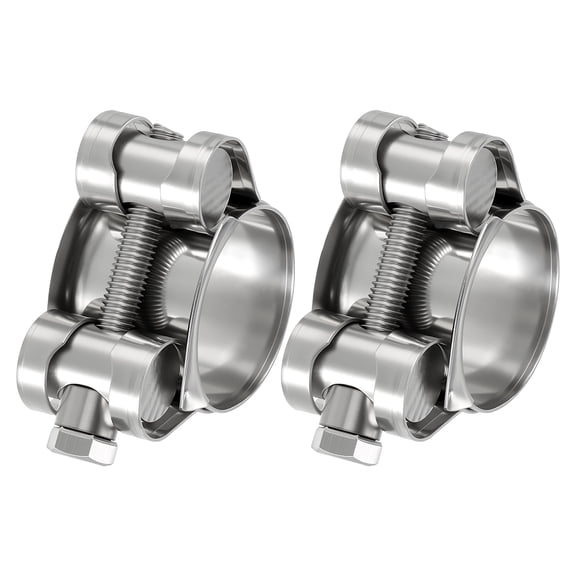 2 Packs 304 Stainless Steel T-Bolt Hose Clamps, Working Range 2.2" to 2.3"(56-59mm) Heavy Duty Turbo Intake Clamps, Metal Fuel Line Clamping for Turbo Tubes, Intercooler, Radiator