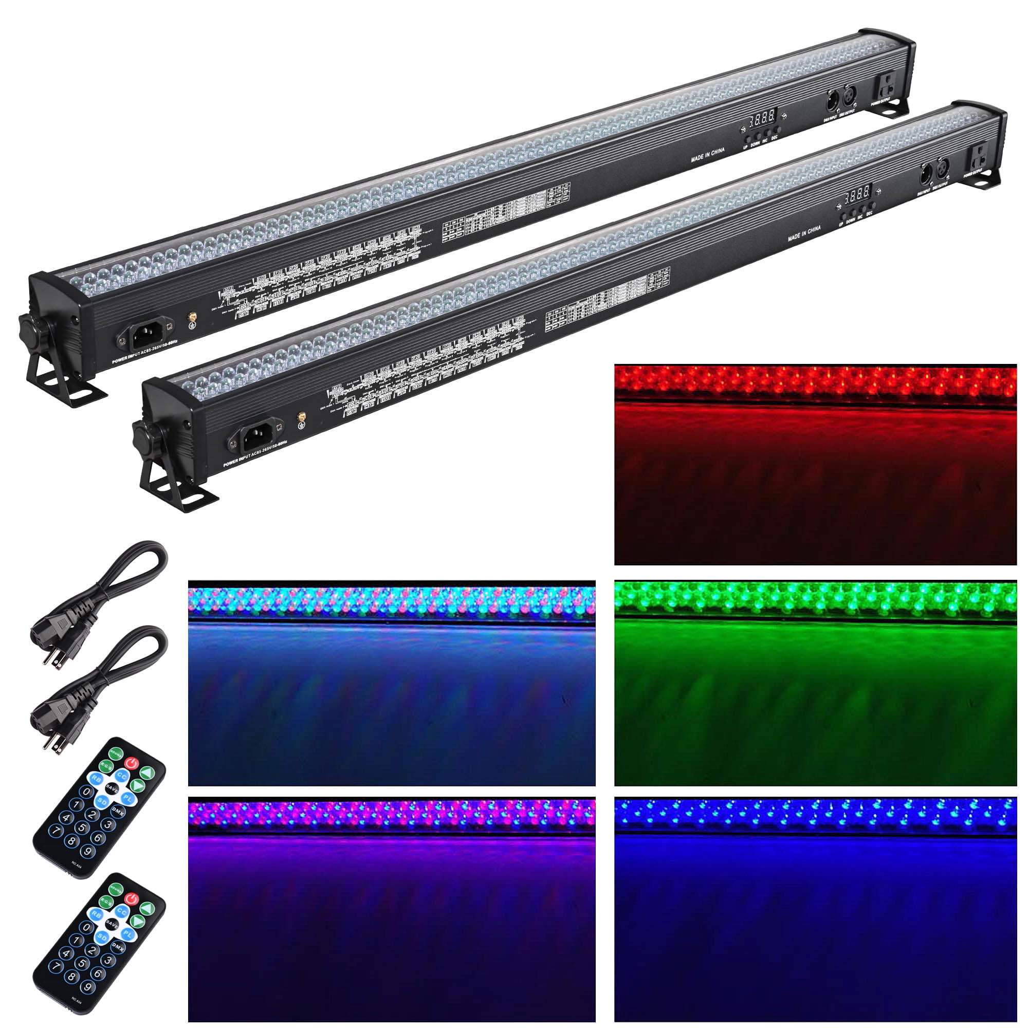 2 Packs 30W LED Wall Washer Light Bar w/ Remote DMX RGB