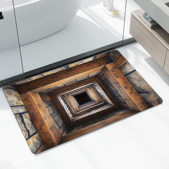 2 Packs 3D Visual Effect Entrance Mat, Non-Slip Absorbent Carpet, Durable Floor Mat for Home Kitchen Bathroom Doorway, Waterproof Dirt Trapper Rug with Stereoscopic Design for Indoor Outdoor Use