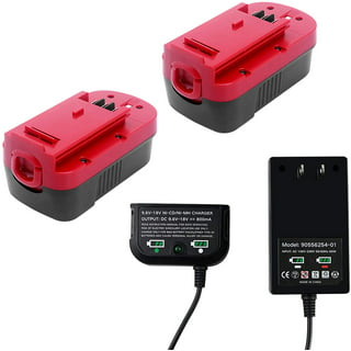 18V Battery & Charger 4.0Ah Hpb18 for Black and Decker 18V 244760-00 A1718 Fs18fl Fsb18 Firestorm + 90571729-01 Multi-Volt Output Battery Charger