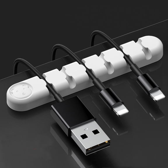 2 Packs (4+6 Slots) White Cable Clips, Data Cable Card Slots, Cable Organizers USB Cable Holder Wire Organizer Cord Clips for Desk Car Home and Office