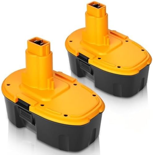 2 Packs 4000mAh High Capacity Ni-Mh DC9096 DC9098 DC9099 DW9096 Battery Replacement for Dewalt 18V Battery  DW9098 DW9099 DE9095 DE9098 DE9091(Yellow)