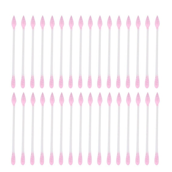 2 Packs 400pcs Makeup Cotton Buds Double Head Swabs Disposable for Home Travel Pink