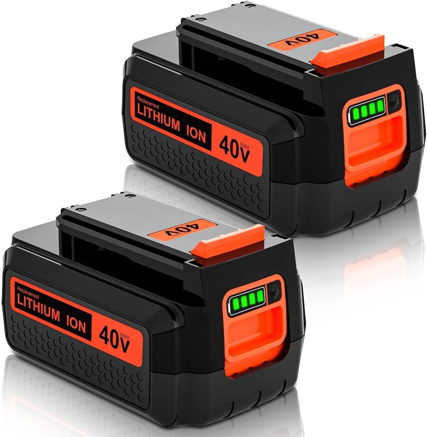 2 Packs 40V 3000mAh LBX2040 Replacement Battery Compatible with Black and Decker 40 Volt Battery Lithium LBXR36 LBXR2036 LST540 String Trimmer Hedge Sweeper Mower Tools