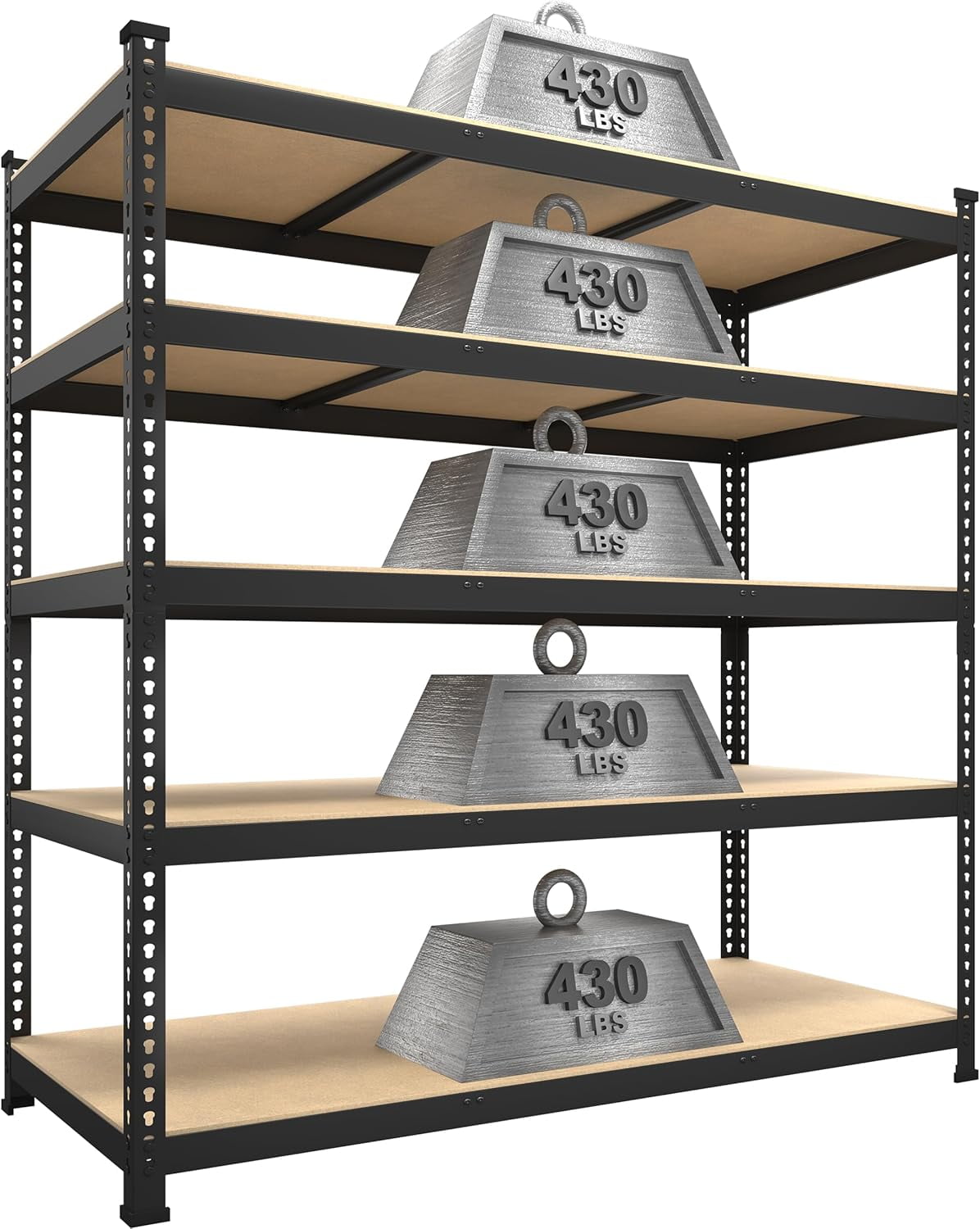 48" W x 18" D x 72" H Adjustable Garage Storage Shelves 5Shelf Heavy