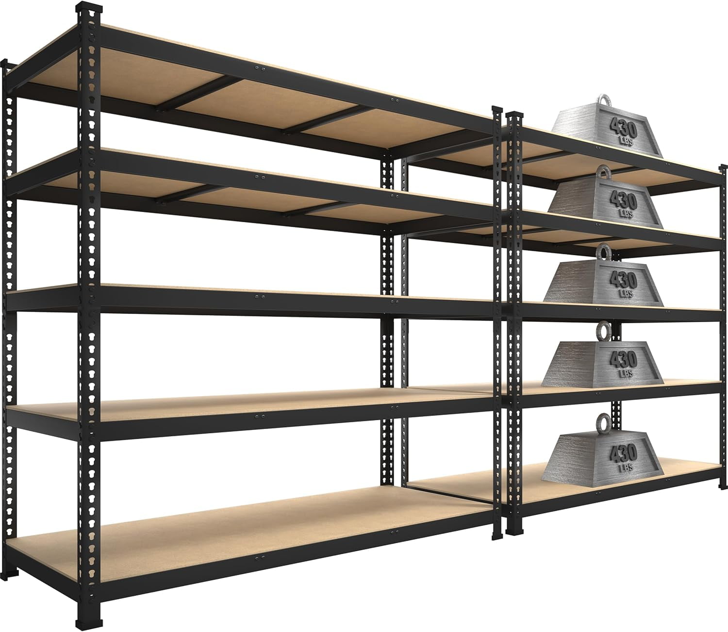 48" W x 18" D x 72" H Adjustable Garage Storage Shelves 5Shelf Heavy