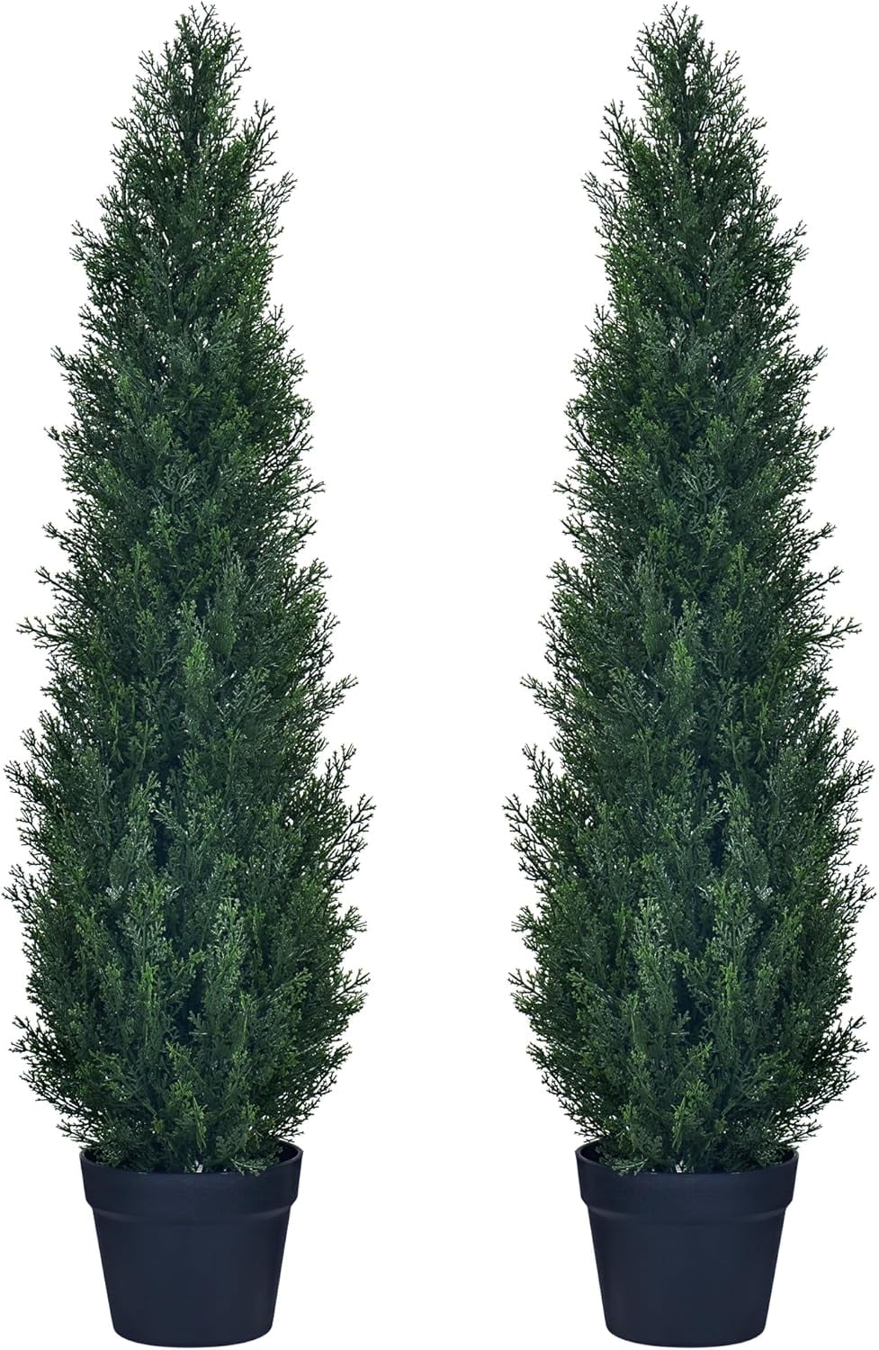 2 Packs 4ft Artificial Cedar Topiary Trees Fake Boxwood Topiary