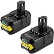 2Pack 5.0Ah Li-ion P108 Replacement for Ryobi 18V Battery, Compatible with ONE+ P102 P103 P104 P105 P107 P108