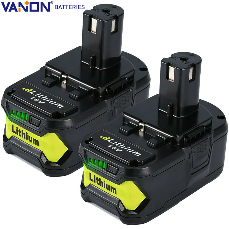 Lot de 2 batteries Li-ion de rechange 3,0 Ah P108 P102 pour Ryobi 18 V ONE+  P102 P103 P104 P105 P107 P108 P109 P190 P191 P122 compatible avec chargeur  P117 260051000 2