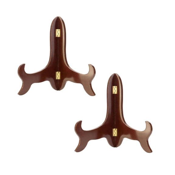 2 Packs 5.6 Inch Wooden Display Stand Decorative Plate Stands for Display Picture Frame Holder Easels