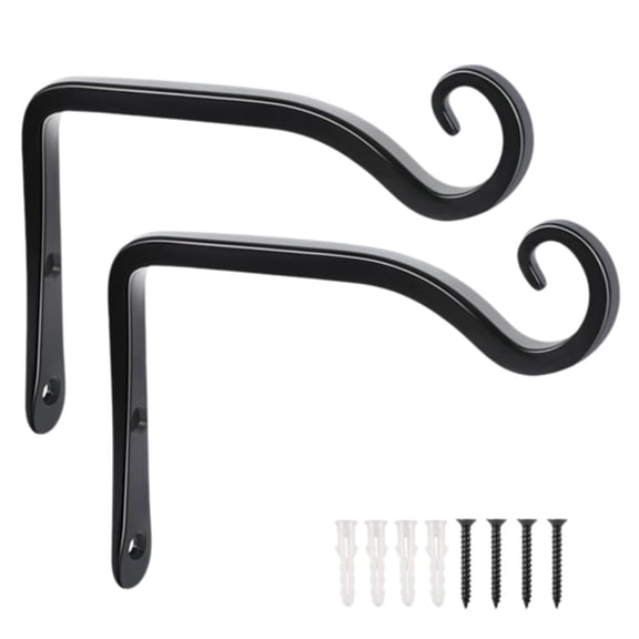 YSABOXS 2 packs 5.6 inch Decorative Iron Wall Hooks Metal Lantern Bracket Hanger for Hanging Plants,Bird Feeders, Wind Chimes, Indoor Outdoor
