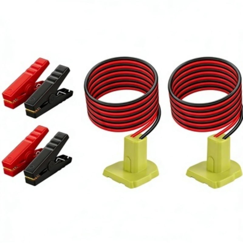 2 Packs 5.9ft 8AWG Jumper Cable for Ryobi 18V Battery, Portable Automotive Booster Clamps for Quick and Safe Vehicle Emergency Jump Starting