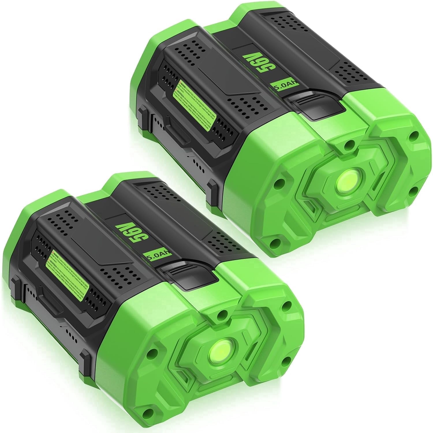 2 Packs 5000mAh High Capacity Replacement for EGO 56V Lithium-ion Battery Compatible with EGO 56 Volt 5.0Ah Battery BA2800T BA4200T BA1400 BA5600T LB6504 LB5804 LB6500 LB4800 Power Tools