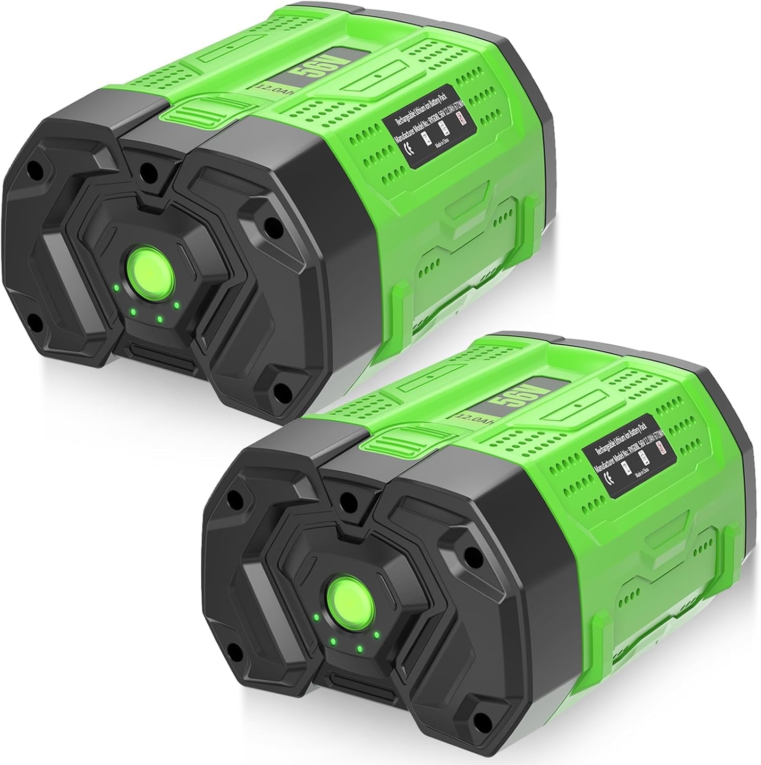 2 Packs 56V 12000mAh Replacement for EGO 56 Volt Lithium Battery 12.0Ah Compatible with 56 Volt Power+ Tools BA2800 BA4200 CS1604 CS1804 CS1403 HT2400 LB6504 LB5804 LB6500 LB4800 PH1400 Power Tools