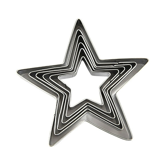 2 Packs 6-Piece Stainless Steel Star Cookie Cutter Set for Home Baking Cake Decorating DIY Crafts Cookies