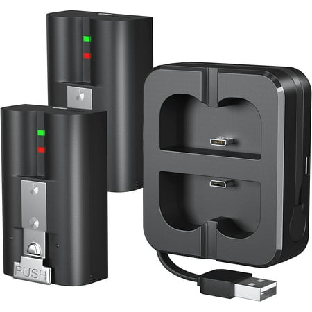 2 Packs 6040mAh V4 Rechargeable Battery with Dual USB Charging Station,Compatible with Ring Doorbell 2/3/4/3 Plus/, Spotlight Cam, Stick Up Cam