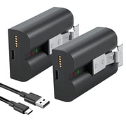 2 Packs 6040mAh V4 Rechargeable Battery with Dual USB Charging Station,Compatible with Ring Doorbell 2/3/4/3 Plus/, Spotlight Cam