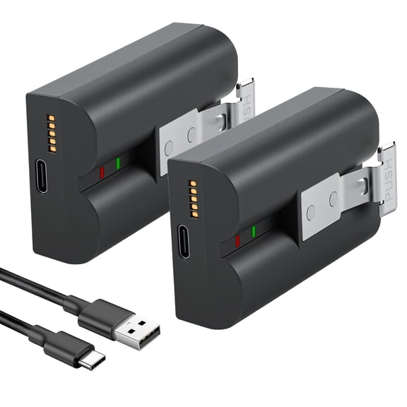 2 Packs 6040mAh V4 Rechargeable Battery with Dual USB Charging Station,Compatible with Ring Doorbell 2/3/4/3 Plus/, Spotlight Cam