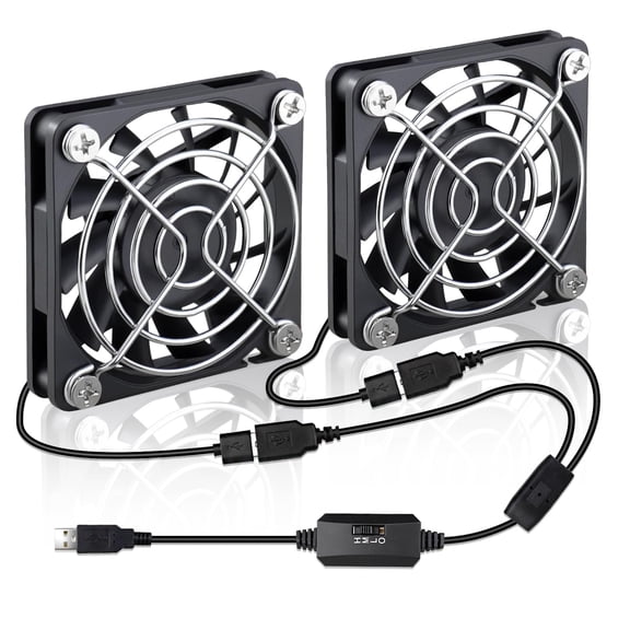 2 Packs 60mm x 10mm USB Computer Fan 5V with Speed Control DC Brushless Cooling Fans for Charger PC Case Router Raspberry Pi Radiator Cooler Ventilation