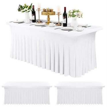 Efavormart 6ft Navy Blue Spandex Fitted Rectangle One Piece Tablecloth ...