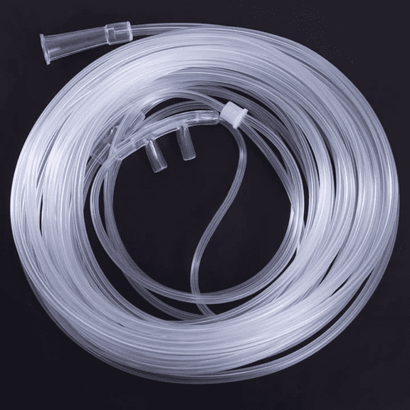 2 Packs 7-ft Oxygen Tubing for Home Oxygen Machine Clear Soft Touch Oxygen Cannula Tubing Nasal Cannula Tube Accessories, Transparent