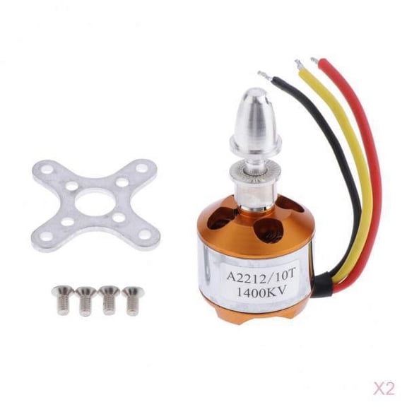 2 Packs A2212 1400KV Brushless Motor for RC Multirotor Aircraft Drone Models
