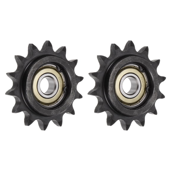 2 Packs ANSI #40 Roller Chain Idler Sprocket 12mm Bore, 1/2" Pitch, Hardened 14 Tooth Tensioner Sprocket