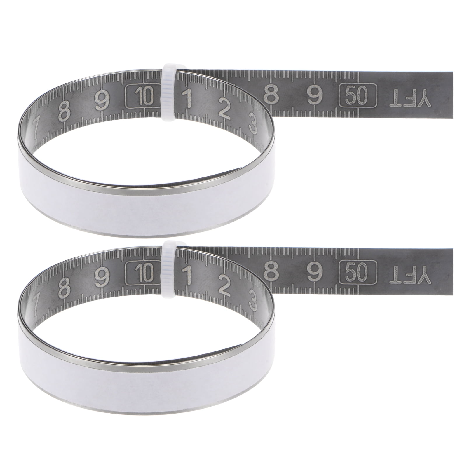 2 Packs Adhesive Back Tape Measure 50cm Left to Right Stainless Steel